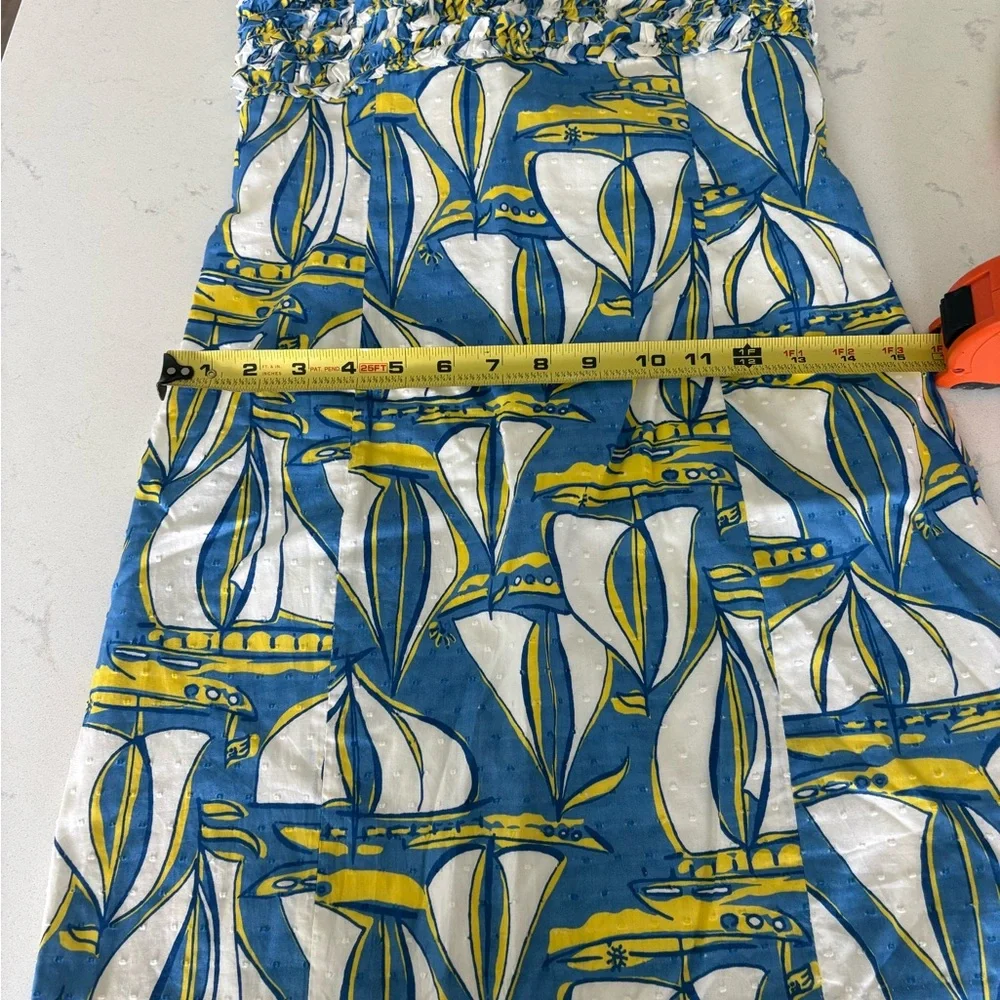 Lilly Pulitzer Blue and Yellow Sailboat Print Dress Size 2 with alterations - Picture 5 of 5